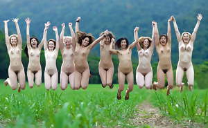 Groups of hairy women, muffs and bush